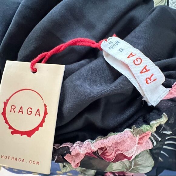 Anthropologie Raga Black Floral Off the Shoulder Maxi Dress| Size S - Picture 9 of 10